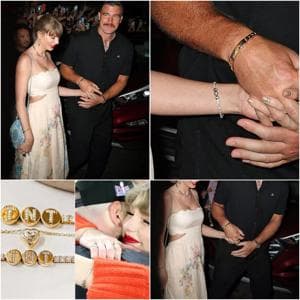 Taylor Swift’s ‘TNT’ Bracelet from Travis Kelce Was on Full Display as They Attended Friends’ N.Y.C. Wedding